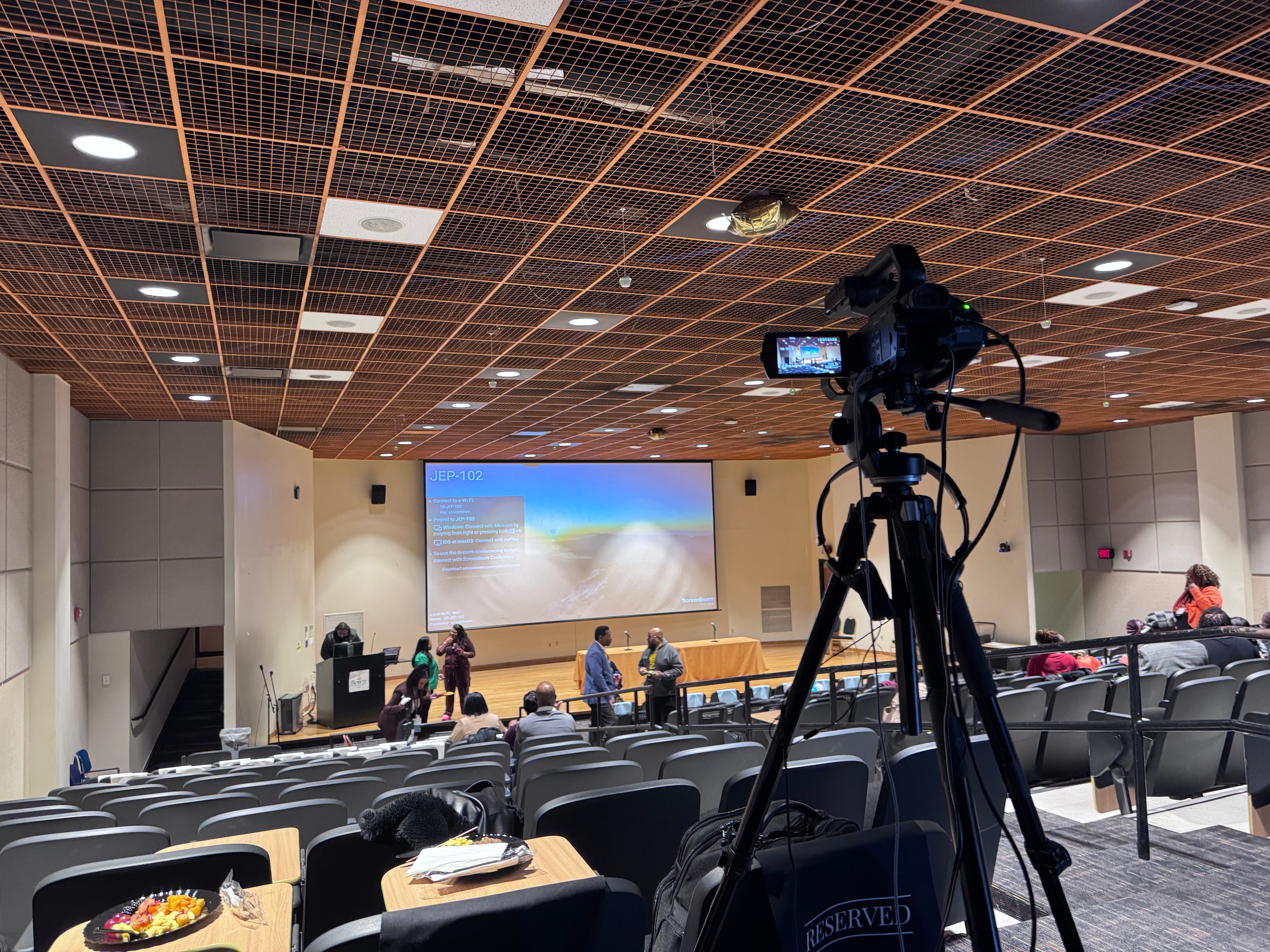 Camera setup at a conference venue
